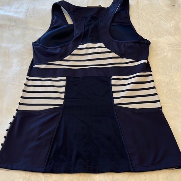 ATHLETA exercise top, size large, navy blue/white, good condition - Picture 2 of 4